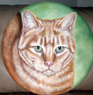 Acrylic Cat Painting by Donna Bobrowski.